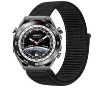 GIOPUEY Nylon Bracelet Compatible avec Huawei Watch Ultimate, 22mm Réglable Boucle Nylon Respirant Sport Loop Bracelet, Homme Femme - Black