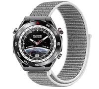 GIOPUEY Nylon Bracelet Compatible avec Huawei Watch Ultimate, 22mm Réglable Boucle Nylon Respirant Sport Loop Bracelet, Homme Femme - Grey
