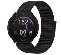 GIOPUEY Nylon Bracelet Compatible avec Polar Pacer, 20mm Réglable Boucle Nylon Respirant Sport Loop Bracelet, Homme Femme - Black