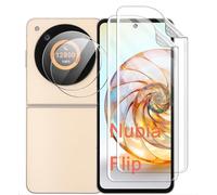GIOPUEY Protection Écran Compatible avec Nubia Flip 5G,2 Pièces Souple à Protecteur d'écran et 2 Pièces Caméra Arrière Protecteur [Résistant aux Rayures] [Ultrafin] (A-Transparent)