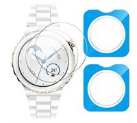 GIOPUEY Protection Écran pour Huawei Watch GT 3 Pro 43mm, [2 Pack] Verre trempé Film Protection en écran Protecteur avec kit d'alignement Automatique - Transparent