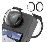 GIOPUEY Protège-objectifs Compatible avec DJI OSMO 360, Premium HD Verre Trempé Capuchon de lentille Lens Guards - Black