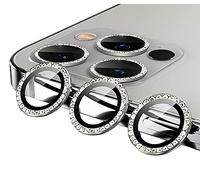 GIOPUEY Verre trempé caméra pour iPhone 13 Pro Max, Diamant de Cristal, Verre trempé Haute définition, N'affecte Pas la Prise de Vue, iPhone 13 Pro Verre trempé Camera - Silver
