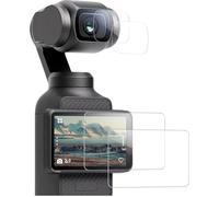 GIOPUEY Verre Trempé Compatible avec DJI Osmo Pocket 4,2 Pièces Protecteur d'écran et 2 Pièces Caméra Arrière Protecteur [Résistant aux Rayures] [Ultrafin] (Transparent)