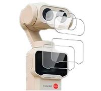 GIOPUEY Verre Trempé Compatible avec Insta360 Luna Ultra,2 Pièces Protecteur d'écran et 2 Pièces Caméra Arrière Protecteur [Résistant aux Rayures] [Ultrafin] (Transparent)