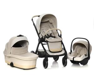 Giordani Trio Système modulaire G-Comfort,Poussette à fermeture automatique, orientée vers la maman pour la route, 0-22 kg,Nacelle et siège auto, roues amorties et boucle magnétique