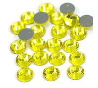 Giorgetti Strass Hotfix qualité MC Stone Collection Crystal aurore boréale Tissus décors brillants, strass Flatback verre cristal SS30 (6,3-6,5mm) 288pcs, Citrine jaune