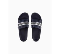 Giorgio Armani Emporio Armani Men's Tape Logo Sliders Bleu/Noir/Blanc 8 (42) Male