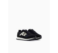 Armani Exchange Homme Side Geometric Logo Motifs Basket, Black Pale Gold, 41 EU