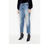 Giorgio Armani Exchange Women's Distressed Straight Leg Jeans Denim Indigo 27 L32 Female