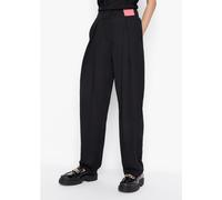 Giorgio Armani Exchange Women's Wide Pleated Straight Leg Trouser Noir 4 (3XS) Female