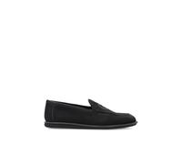Giorgio Armani - Mocassins en daim avec logo brodé - Homme - Chaussures - Bleu - Taille: 40 EU