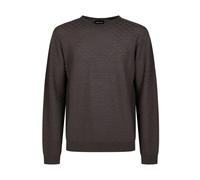 Giorgio Armani - Pull en laine vierge à coupe droite et motif triangulaire - Homme - Pulls - Brun - Taille: L