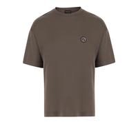 Giorgio Armani - T-shirt en mélange de coton avec logo - Homme - Tops - Brun - Taille: L