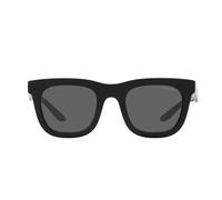 Giorgio Armani, unisex, Accessoires, Noir, Taille: 49 MM Lunettes de Soleil Audacieuses Rectangulaires Noires