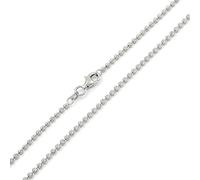 Giorgio Bergamo Chaîne en argent sterling 925 italien avec perles de 2 mm à 4 mm en forme de lune, collier ou bracelet en rhodium massif, métal, inconnu