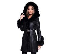 Giorgio & Mario MANTEAU EN CUIR ET FOURRURE FEDERICA Marine / 44