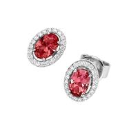 Giorgio Martello Milano Boucles d'oreilles en argent 925 avec pierres décoratives, zircons blancs, 1 cm, Argent sterling, Strass Zircone cubique créée