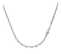 Giorgio Martello Milano Chaîne maille forçat diamantée en argent massif 925, 60 cm, Argent sterling