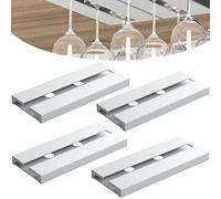 Giorno di casa Support à Verres à Vin Suspendu, Support Mural sous Armoire, Présentoir de Tasses à Vin pour Bars Cuisine (4 PACK, Blanc)