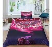 GIOSBR Hazbin Hotel 3D Imprimé Anime Movie Housse De Couette Housses De Couettes pour Adultes Et Enfants Microfibr Parure De Lit avec Taies E avec Fermeture À Glissière 2 Pièces Single(135x200cm)