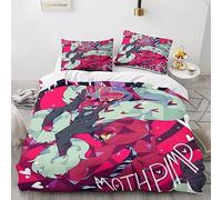 GIOSBR Hazbin Hotel 3D Imprimé Anime Movie Housse De Couette Housses De Couettes pour Adultes Et Enfants Microfibr E avec Fermeture À Glissière Parure De Lit avec Taies 3 Pièces Double（200x200cm）