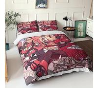 GIOSBR Hazbin Hotel 3D Imprimé Housses De Couettes Housse De Couette pour Adultes Et Enfants avec Taies Microfibr E avec Fermeture À Glissière Parure De Lit 3 Pièces King（220x240cm）