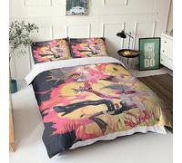 GIOSBR Hazbin Hotel Housse De Couette pour Adultes Et Enfants Housses De Couettes 3D Imprimé Anime Movie Microfibr Parure De Lit E avec Fermeture À Glissière avec Taies 3 Pièces King（220x240cm）