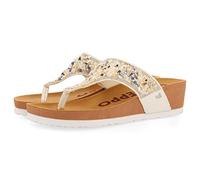 GIOSEPPO Andelain Sandales compensées bio blanches avec détails en pierres multicolores pour femme, blanc, 38 EU