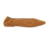 BALLERINES POUR FEMMES EN CUIR FAUVE AVEC BOUT POINTU ET TALON VOLANTÉ