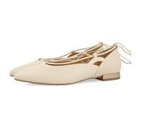 GIOSEPPO Ballerines Couleur Off-White en Peau à Lacets pour Femme maringa