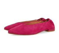 Ballerines en Cuir DE Couleur Fuchsia avec Bout Fin ET Talon FRONCÉ pour Femme GAGEAC