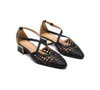 GIOSEPPO Ballerines en cuir tressé brillant, Noir, 36 EU