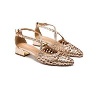 Gioseppo Ballerines Brillion en cuir tressé brillant Platine Femme 41 EU