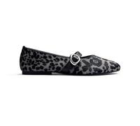 GIOSEPPO Ballerines pour femme style Mary-Jane avec imprimé zèbre en cuir et fermeture à boucle. Bout carré. Semelle rembourrée et fermetures réglables sur le dessus. Semelle souple et TPR. Talon 1 cm