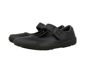 GIOSEPPO Ballerines Type COLLÉGIENNE Noires en Peau avec Fermeture RÉGLABLE Lambda