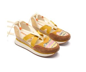 GIOSEPPO Baskets COMPENSÉES Ouvertes Cuir ET Raphia CORNVILLE