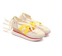 GIOSEPPO Baskets Ouvertes Cuir À COMPENSATIONS en Raphia HINESBURG