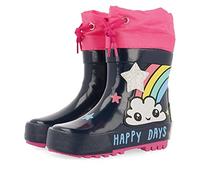 GIOSEPPO Bottes DE Pluie Bleu Marine avec Nuages ET Arc-en-Ciel pour Fille Elster