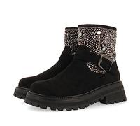 GIOSEPPO Bottines camel style motard avec strass pour fille et garçon sandl, Noir, 38 EU