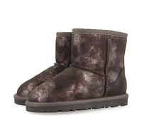 GIOSEPPO Bottines de type australien en cuir métallisé gris pour fille et garçon virrat, gris, 34 EU