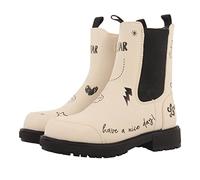 GIOSEPPO Bottines noires type Chelsea avec imprimé graffiti pour fille clane, blanc ivoire, 26 EU