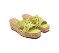 GIOSEPPO Brimfield Sandales en cuir tressé et semelle compensée en jute, citron vert, 40 EU