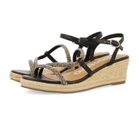 GIOSEPPO Catane Sandales compensées Espadrilles Femme Noir 37 EU, Noir, 37 EU