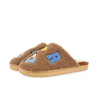 GIOSEPPO Chaussons sans Talon Marron doublés Mouton et brodés pour Fille et garçon turi