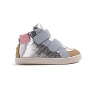 GIOSEPPO Chaussures Barefoot type bottine fille couleur argent en cuir. Système topper. Fermeture réglable. Garantit une marche naturelle. Semelle intérieure amovible. Semelle fine, flexible et légère
