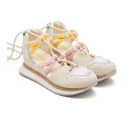 GIOSEPPO Chaussures ouvertes en cuir compensé Raphia Bridport, blanc, 38 EU