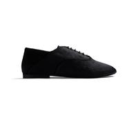 GIOSEPPO Chaussures Plates de Couleur Noire, Style Blucher en Cuir. Talon malléable Qui Permet Une Utilisation en Mode Babouche. Semelle rembourrée. Talon 1 cm.