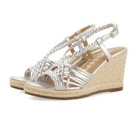 GIOSEPPO Femme Glide Sandale Cage Espadrille, Argent métallique, 41 EU