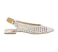 GIOSEPPO Ballerines TRESSÉES en Cuir Couleur Argent pour Femme GUATAVITA
